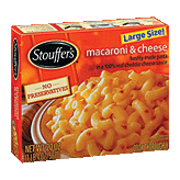 Stouffer's Satisfying Servings macaroni & cheese; freshly made pasta in a 100% real cheddar cheese sauce Left Picture